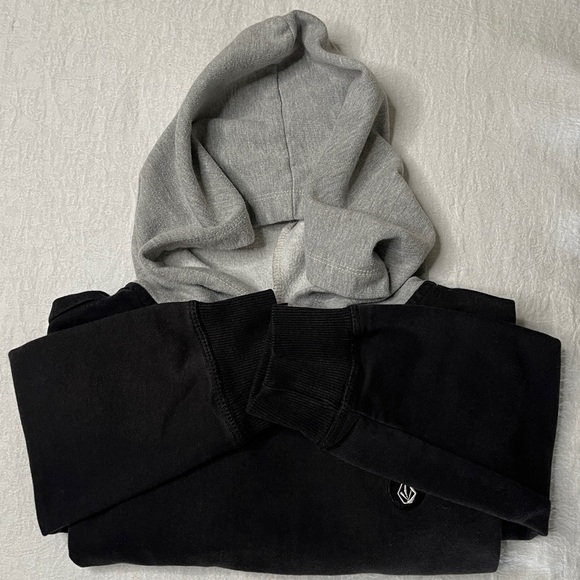 Volcom Style Name (Contrast PO FLC) Kid Black Long Sleeve Pullover Hoodie Size M - Picture 3 of 10